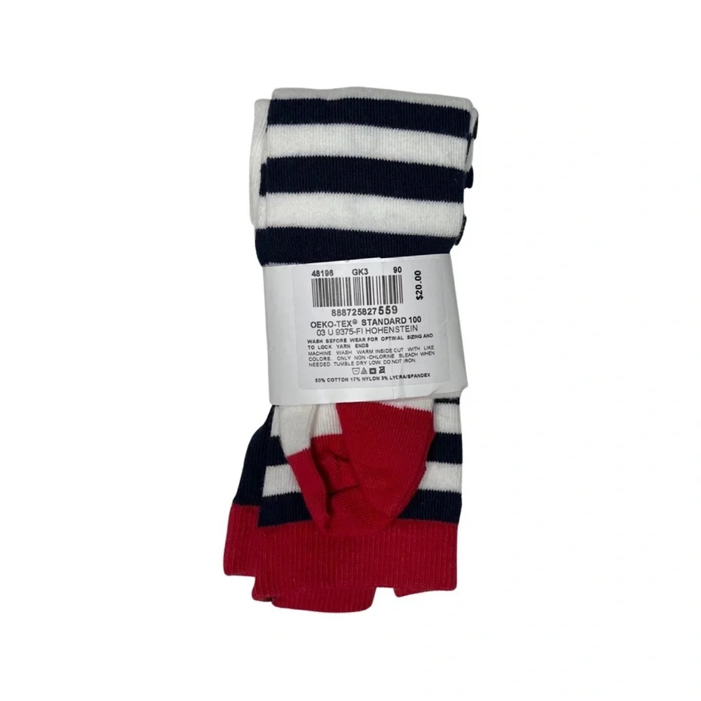 Hanna‎ Andersson Navy And White Striped Tights- size 90 (3)- NWT